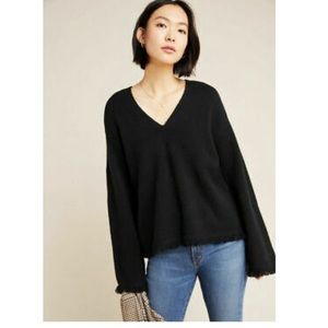 Anthropologie fringe black sweater